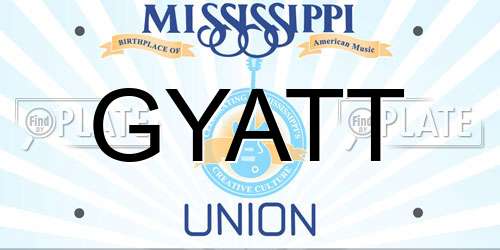 GYATT Mississippi License Plate