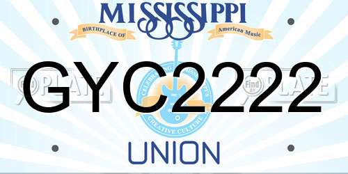 GYC2222 Mississippi License Plate