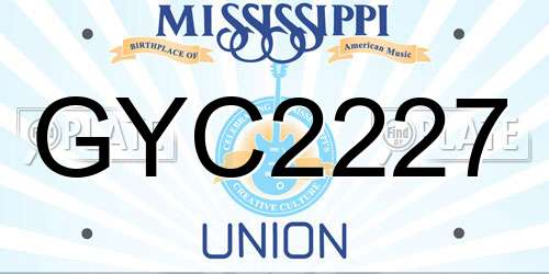 GYC2227 Mississippi License Plate