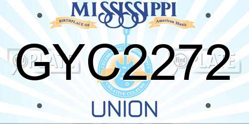 GYC2272 Mississippi License Plate