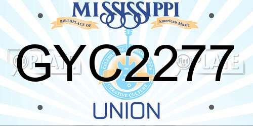 GYC2277 Mississippi License Plate