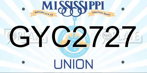 GYC2727 Mississippi License Plate