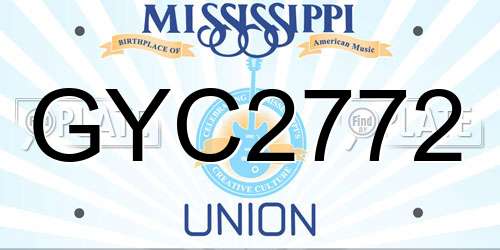 GYC2772 Mississippi License Plate