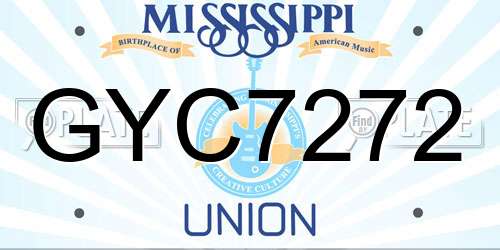 GYC7272 Mississippi License Plate