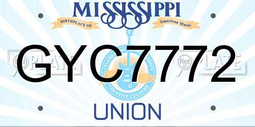 GYC7772 Mississippi License Plate