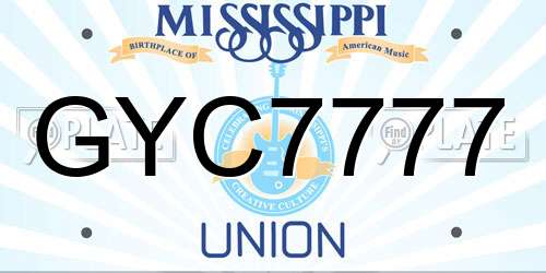 GYC7777 Mississippi License Plate