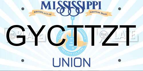 GYCTTZT Mississippi License Plate