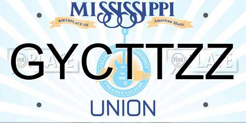 GYCTTZZ Mississippi License Plate