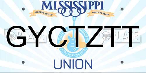 GYCTZTT Mississippi License Plate