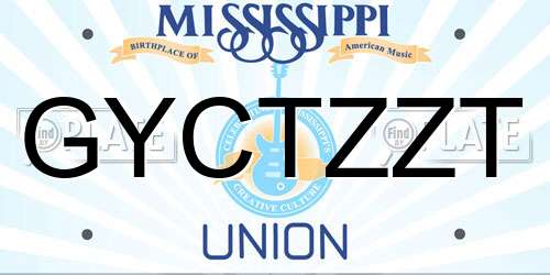 GYCTZZT Mississippi License Plate