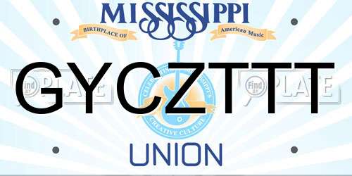 GYCZTTT Mississippi License Plate