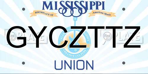 GYCZTTZ Mississippi License Plate