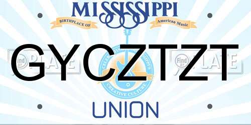 GYCZTZT Mississippi License Plate
