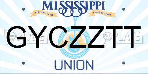GYCZZTT Mississippi License Plate