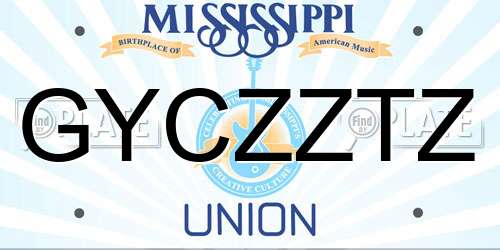 GYCZZTZ Mississippi License Plate