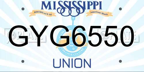 GYG6550 Mississippi License Plate