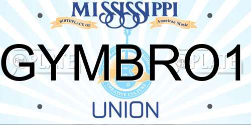 GYMBRO1 Mississippi License Plate