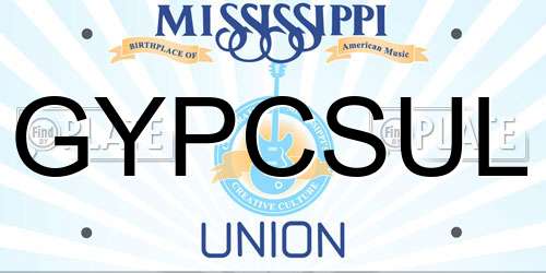 GYPCSUL Mississippi License Plate