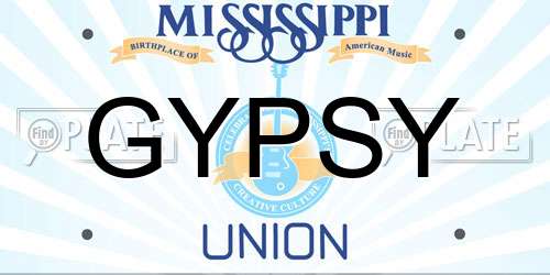 GYPSY Mississippi License Plate