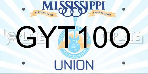 GYT10O Mississippi License Plate