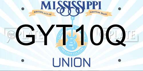 GYT10Q Mississippi License Plate
