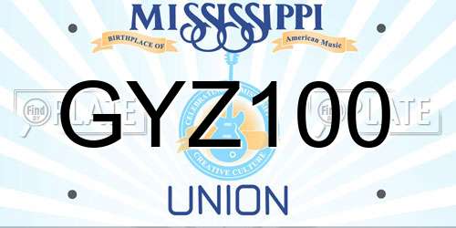 GYZ100 Mississippi License Plate
