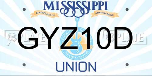 GYZ10D Mississippi License Plate