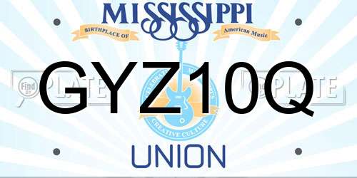 GYZ10Q Mississippi License Plate