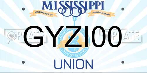 GYZI00 Mississippi License Plate