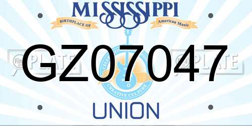GZ07047 Mississippi License Plate
