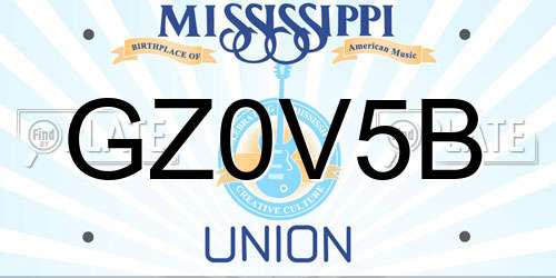 GZ0V5B Mississippi License Plate