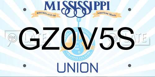 GZ0V5S Mississippi License Plate