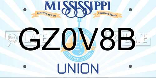 GZ0V8B Mississippi License Plate