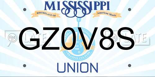 GZ0V8S Mississippi License Plate