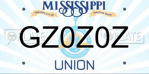 GZ0Z0Z Mississippi License Plate