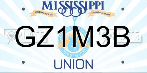 GZ1M3B Mississippi License Plate