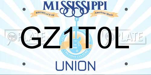 GZ1T0L Mississippi License Plate