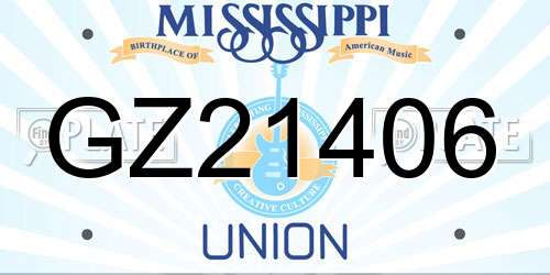 GZ21406 Mississippi License Plate