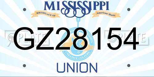 GZ28154 Mississippi License Plate