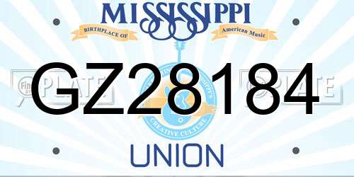 GZ28184 Mississippi License Plate