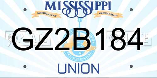 GZ2B184 Mississippi License Plate