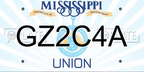 GZ2C4A Mississippi License Plate