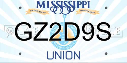 GZ2D9S Mississippi License Plate