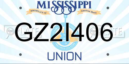 GZ2I406 Mississippi License Plate