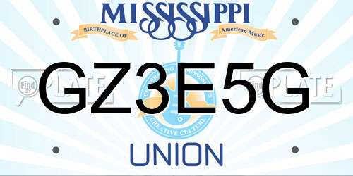 GZ3E5G Mississippi License Plate