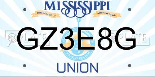 GZ3E8G Mississippi License Plate