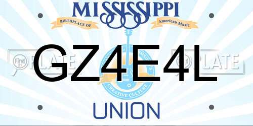 GZ4E4L Mississippi License Plate