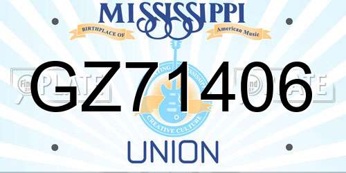 GZ71406 Mississippi License Plate