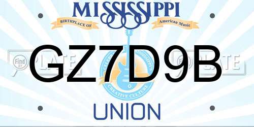 GZ7D9B Mississippi License Plate