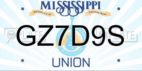 GZ7D9S Mississippi License Plate
